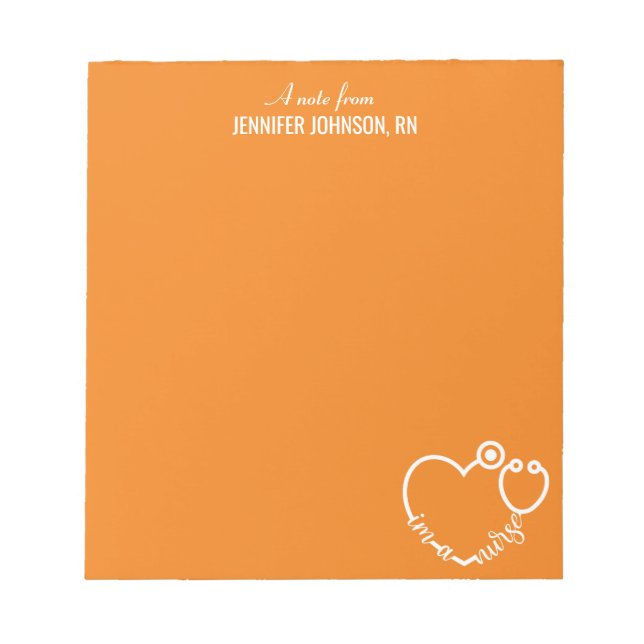 Jag är en Nurse Stethoscope Personlig Namn Elegant Anteckningsblock (Framsida)