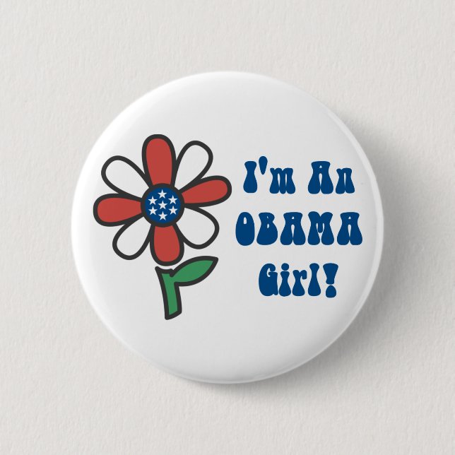 Jag är en Obama Girl Buttons Knapp (Framsida)