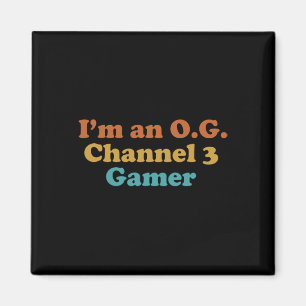 Jag är en OG Kanal 3 Spelare Rolig Retro Vintage V Magnet