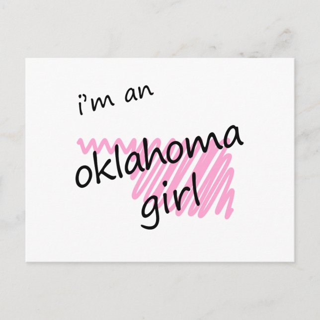Jag är en Oklahoma Girl Vykort (Framsida)
