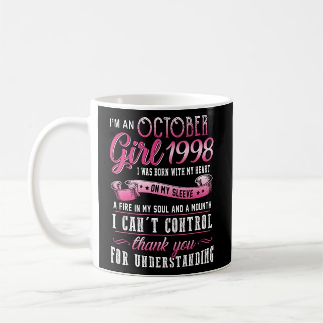 Jag är en oktoberflicka 1998, 25:e födelsedagen 25 kaffemugg (Vänster)
