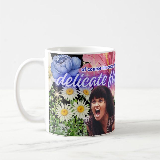 Jag är en ömtålig blomma  kaffemugg (Vänster)