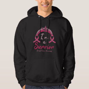 Jag är en överlevande, bröstcancermedvetenhet hoodie