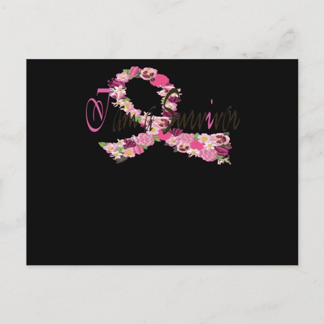 Jag är en överlevande bröstcancermedvetenhet inbjudan vykort (Framsida)