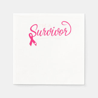 Jag är en överlevande bröstcancermedvetenhet pappersservett