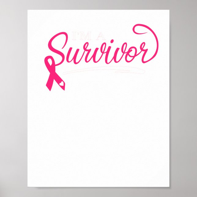 Jag är en överlevande bröstcancermedvetenhet poster (Framsidan)