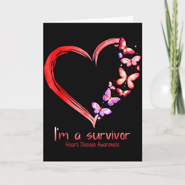 Jag är en överlevande hjärtsjukdom medvetenhet mån kort (Framsida)
