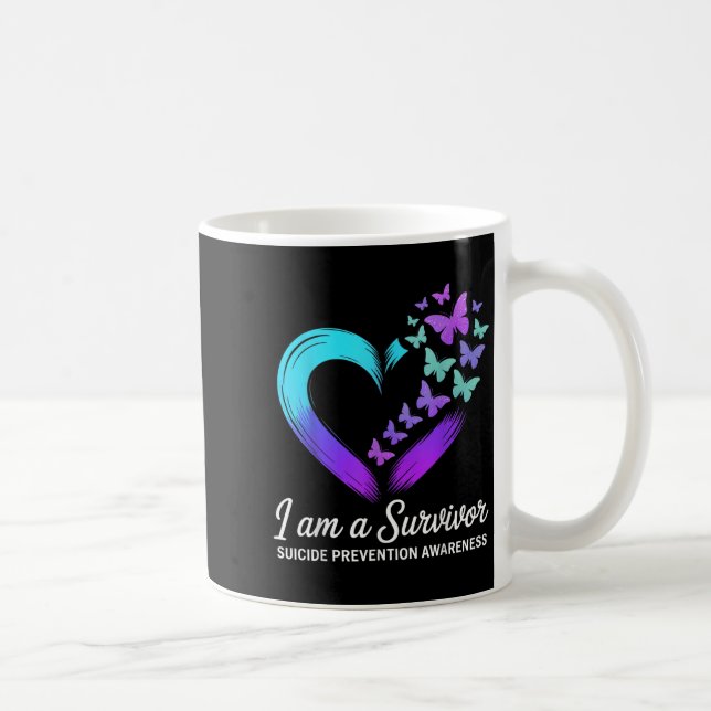 Jag är en överlevande självmordsförebyggande medve kaffemugg (Höger)