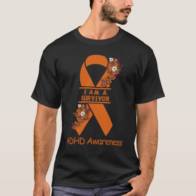 Jag Är En Överlevare ADHD Medvetenhet T Shirt (Framsida)