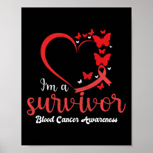 Jag är en överlevare Blodcancer Medvetenhet Kvinno Poster