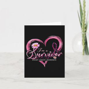 Jag är en överlevare bröstcancer medvetenhet rosa kort