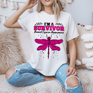 Jag Är En Överlevare Drakflyg Bröstcancer Medveten T Shirt