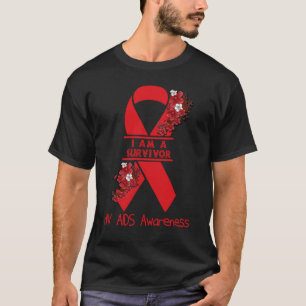 Jag Är En Överlevare Hiv Aids Medvetenhet T Shirt