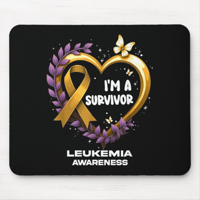 Jag är en överlevare Leukemi medvetenhet Musmatta (Framsidan)