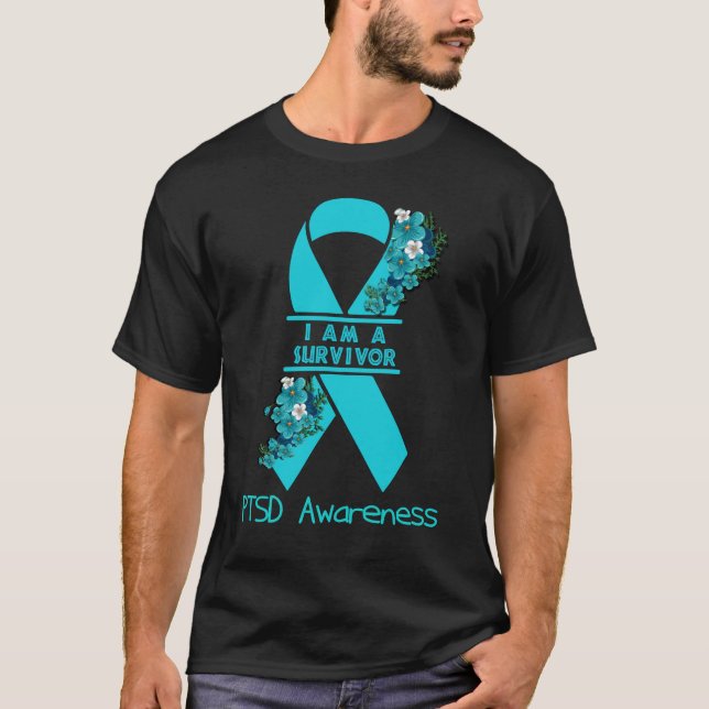 Jag Är En Överlevare PTSD Medvetenhet T Shirt (Framsida)