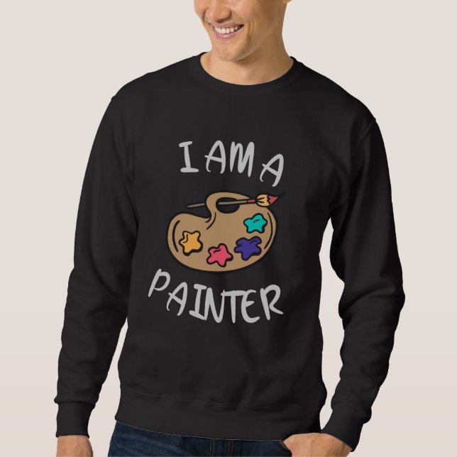 Jag är en Painter Lång Ärmad Tröja (Framsida)