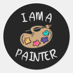 Jag är en Painter Runt Klistermärke
