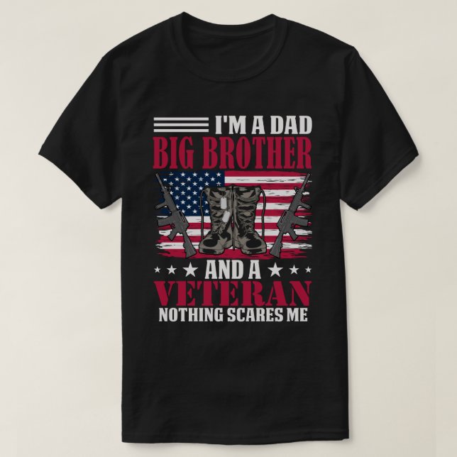 Jag är en Pappa-BRODER och ett veteranskt inget Sk T Shirt (Design framsida)