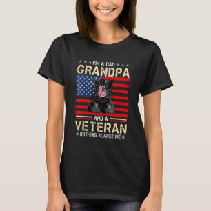 Jag är en pappa farfar och en veteranflagga Usa fa T Shirt
