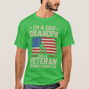 Jag är en pappa farfar och veteran fadersdag milit t shirt