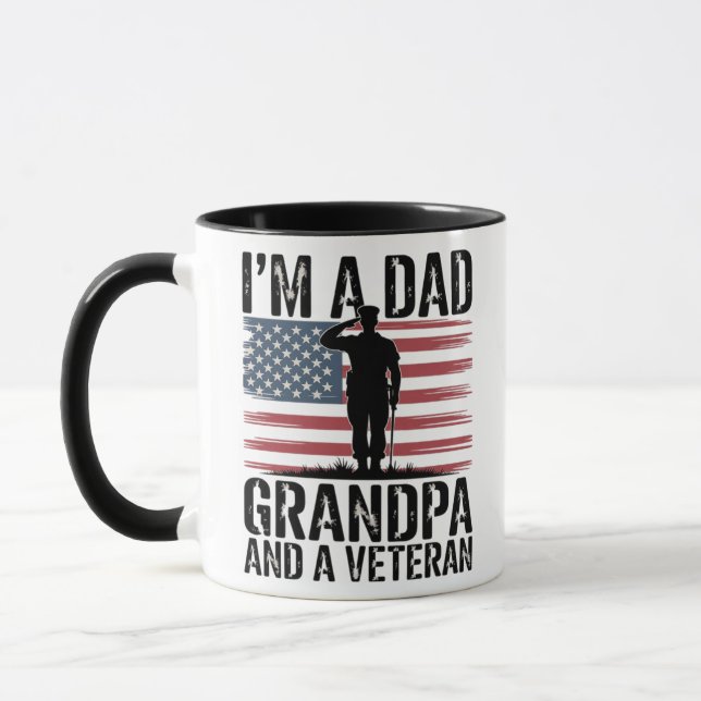 Jag är en pappa farfar och veteran ingenting skräm mugg (Vänster)