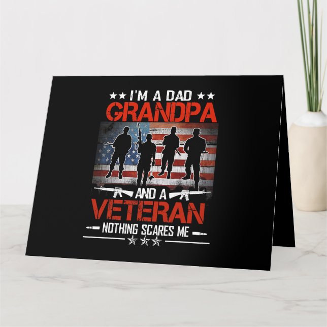Jag är en pappa farfar stolt veteran fars dag 235 kort (Framsida)