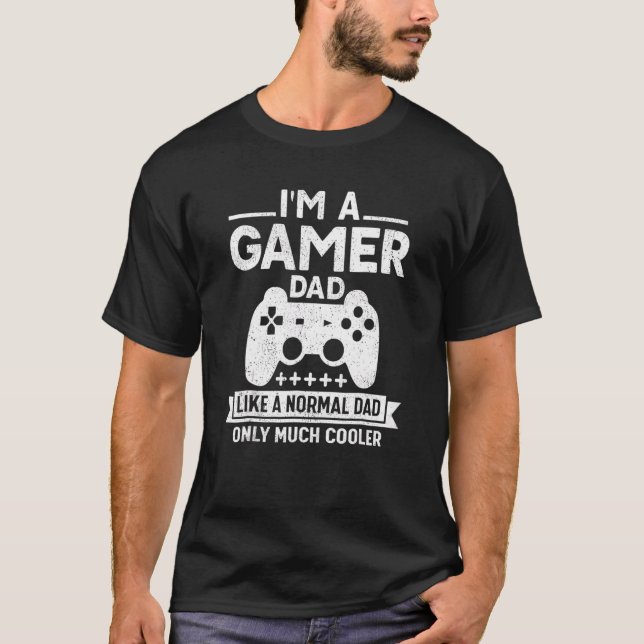 Jag är en Pappa Gamer Pappa-videospel som firar Fa T Shirt (Framsida)