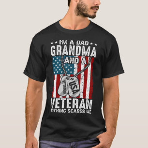 Jag är en Pappa GRANDMA och ett veteranskt inget S T Shirt