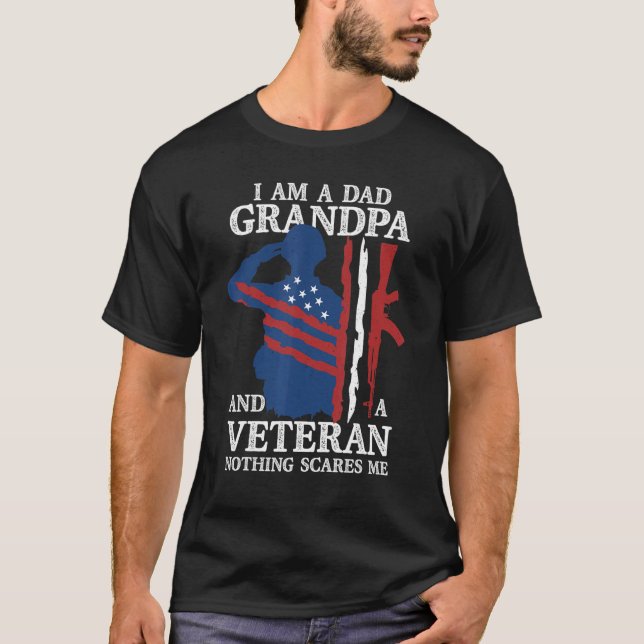 Jag är en Pappa morfar... ett veteranskt inget Skr T Shirt (Framsida)
