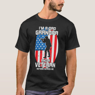 Jag är en Pappa morfar och en veteran U S Flagga 2 T Shirt