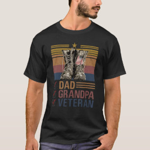 Jag är en Pappa-morfar och veteran-Far-dag-retro T Shirt