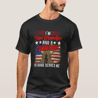 Jag är en Pappa-morfar och veteran inget Skrämmer  T Shirt