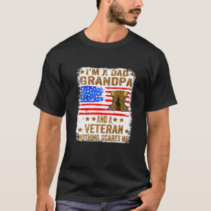 Jag är en Pappa-morfar och veteran inget. T Shirt