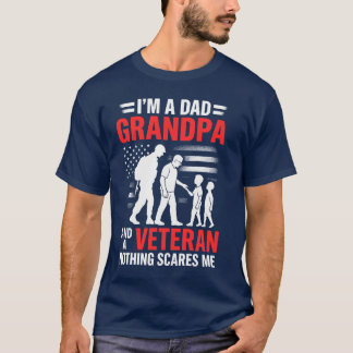 Jag är en Pappa morfar och Veteran Pappa morfar Fa T Shirt