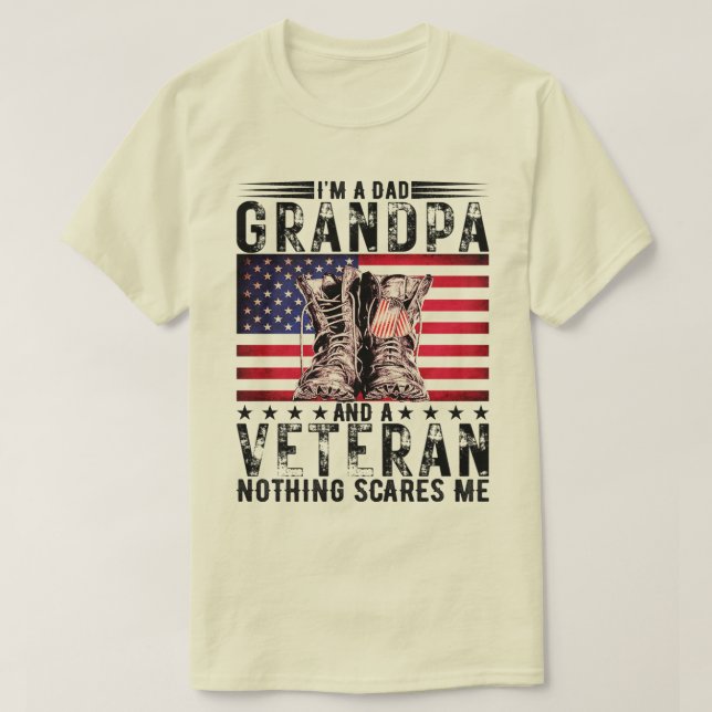Jag är en Pappa morfar Veteran Fars dag Sarcastic T Shirt (Design framsida)