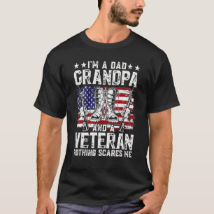 Jag är en Pappa morfar Veteran Fars dag T Shirt