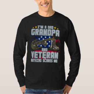 Jag är en Pappa morfar Veteran Inget Skrämmer mig T Shirt