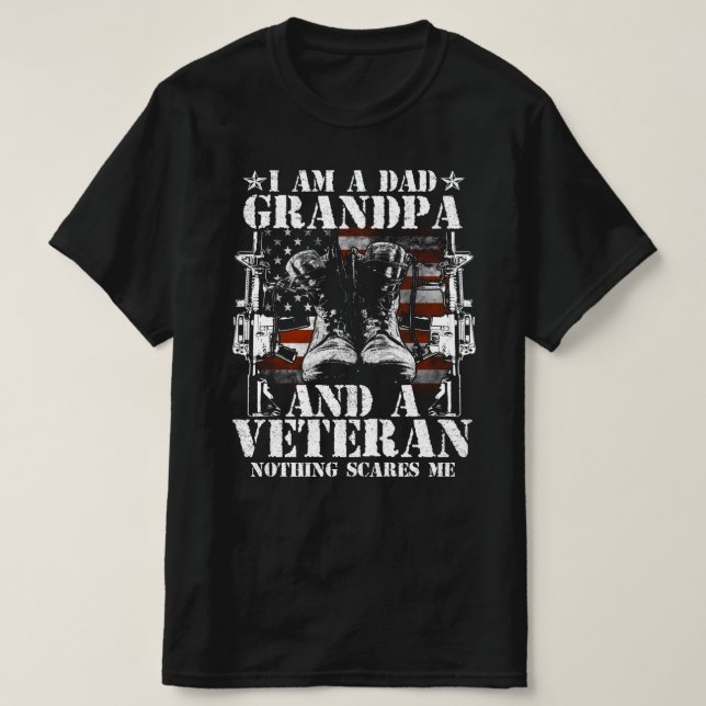 Jag är en pappa morpa och ett veteranskt ingenting t shirt (Design framsida)