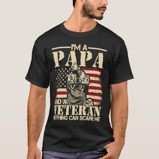Jag är en Pappa och en veteransk patriotisk amerik T Shirt (Framsida)