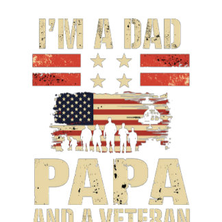 Jag är en pappa Papa Veteran Design för patriotisk T Shirt