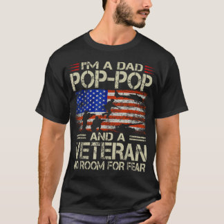 JAG ÄR En Pappa Pop Pop Och Veteran Rolig Retro Pa T Shirt