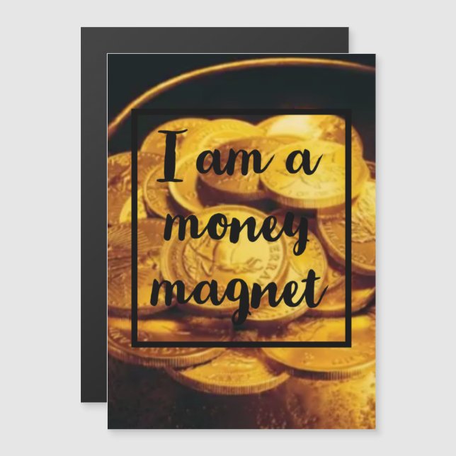 Jag är en penningmagnet! magnetisk inbjudningskort (Fram/baksida)