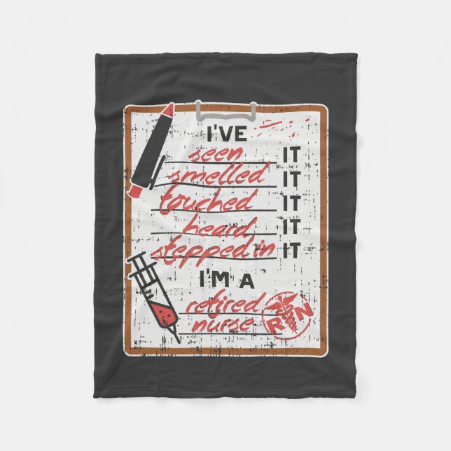 Jag är en pensionerad sjuksköterska fleecefilt (Framsidan)