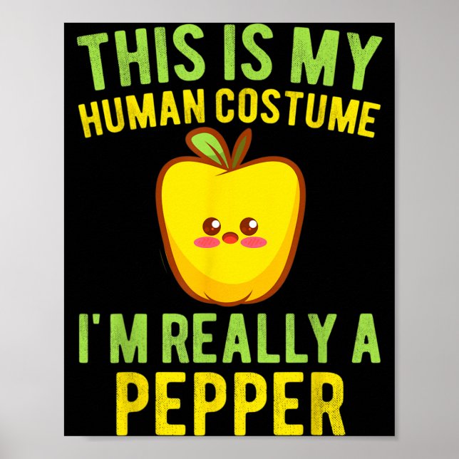 Jag är en peppar småbarn rolig Kawaii Halloween Poster (Framsidan)
