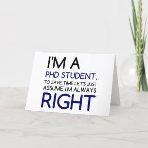 JAG ÄR EN PHD STUDENT HELGKORT