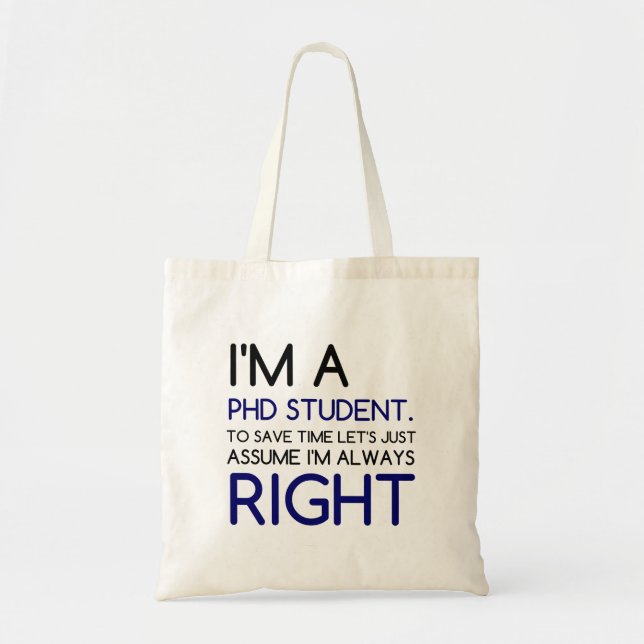 JAG ÄR EN PHD STUDENT TYGKASSE (Framsidan)