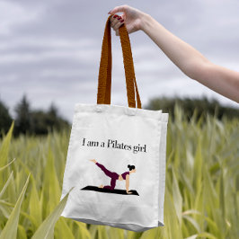 "Jag är en Pilatflicka"Cute Lila Feminine Modern Tygkasse