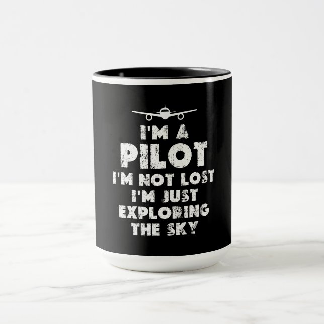 Jag är en Pilot Funny Mugg (Center)