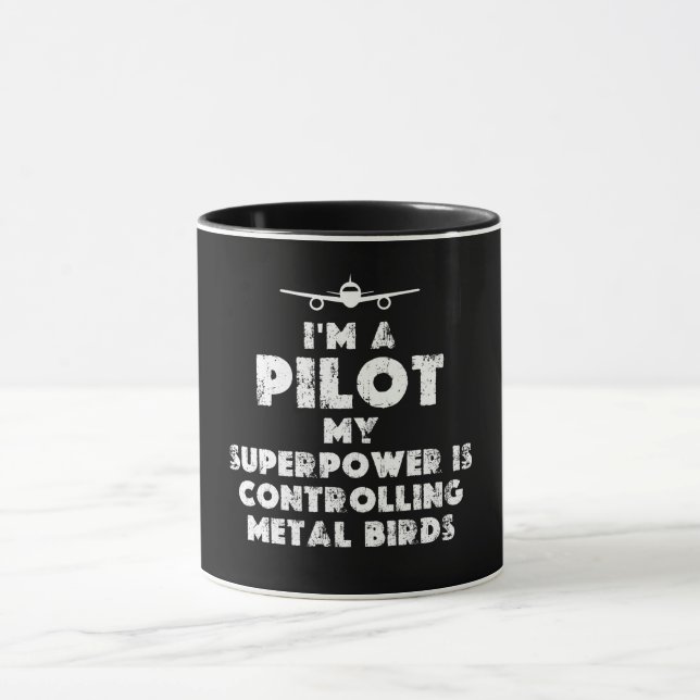 Jag är en Pilot Funny Mugg (Center)
