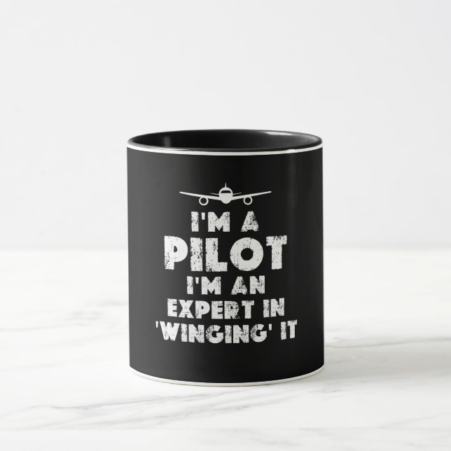 Jag är en Pilot Funny Mugg (Center)